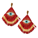 Red Eye Knit Earrings