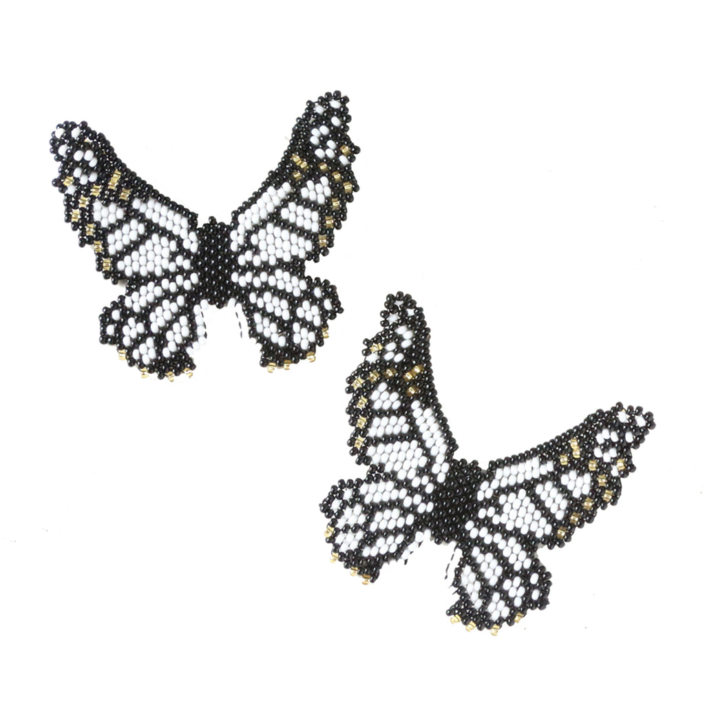 Butterfly White Embera Earrings