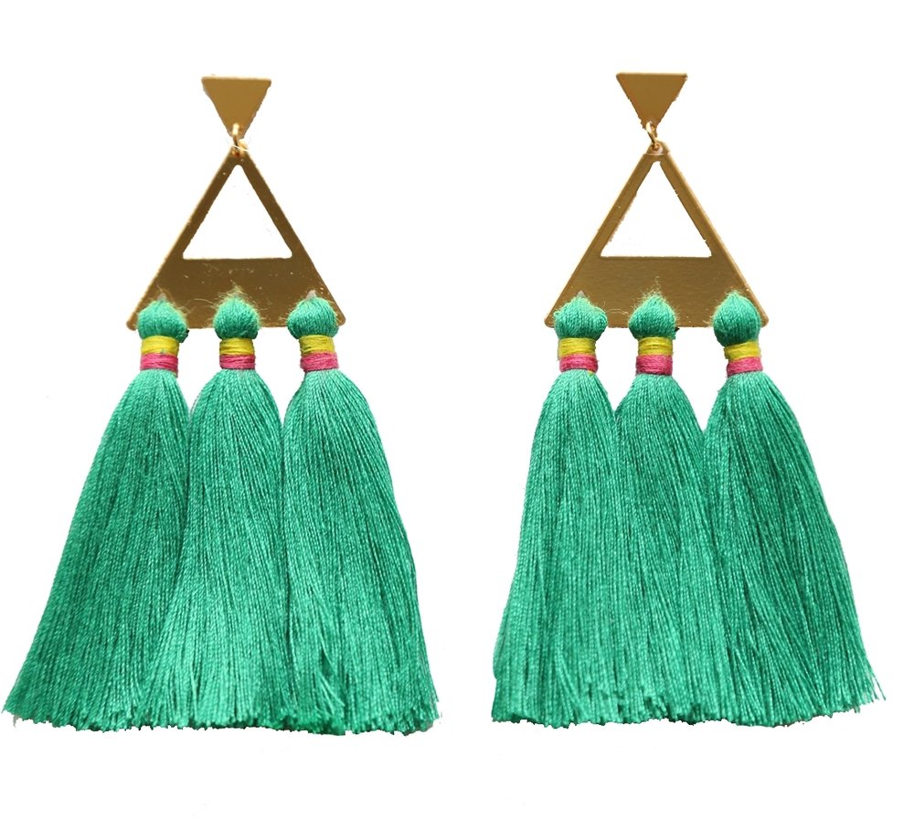Trío Tassel Earring - Emerald