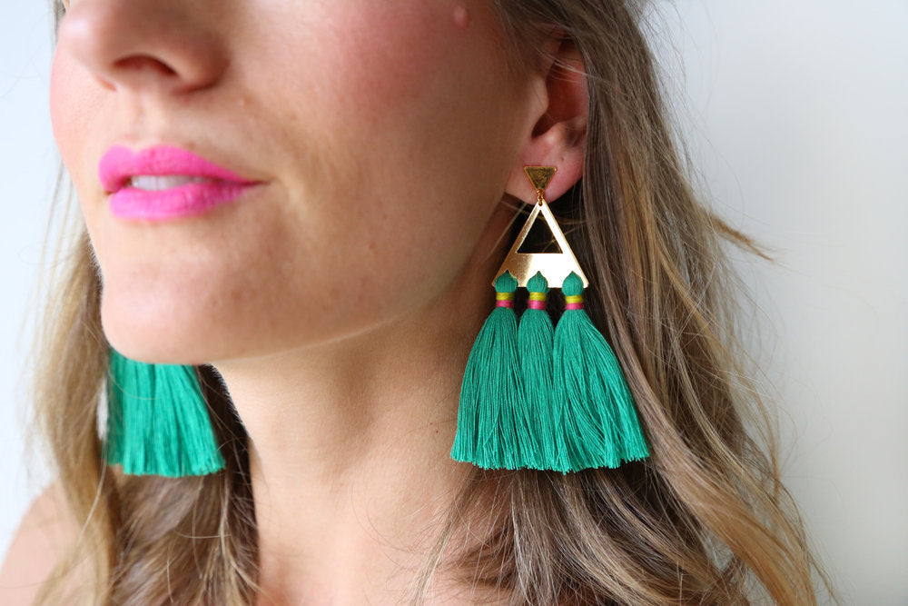Trío Tassel Earring - Emerald