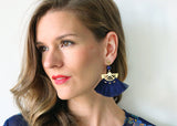 Luna Tassel Earring - Navy